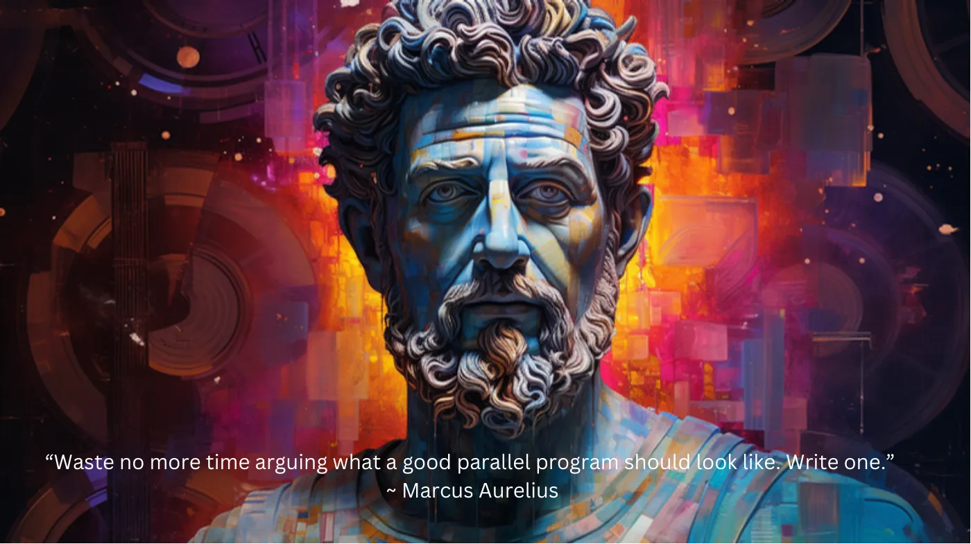 Marcus Aurelius meme about parallel programming